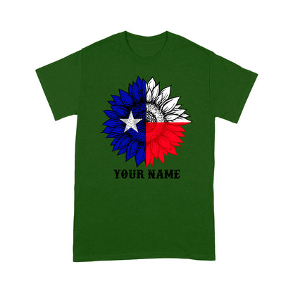 Texas flag sunflower customized name patriot Texas state flag D03 NQS2495 - T-shirt