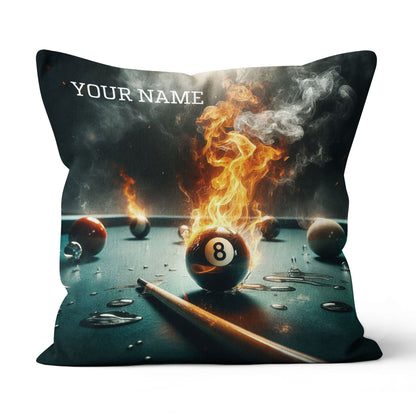 Personalized Fire 8 Ball Billiard 3D Pillow Custom Pillow Billiard Gifts VHM0892