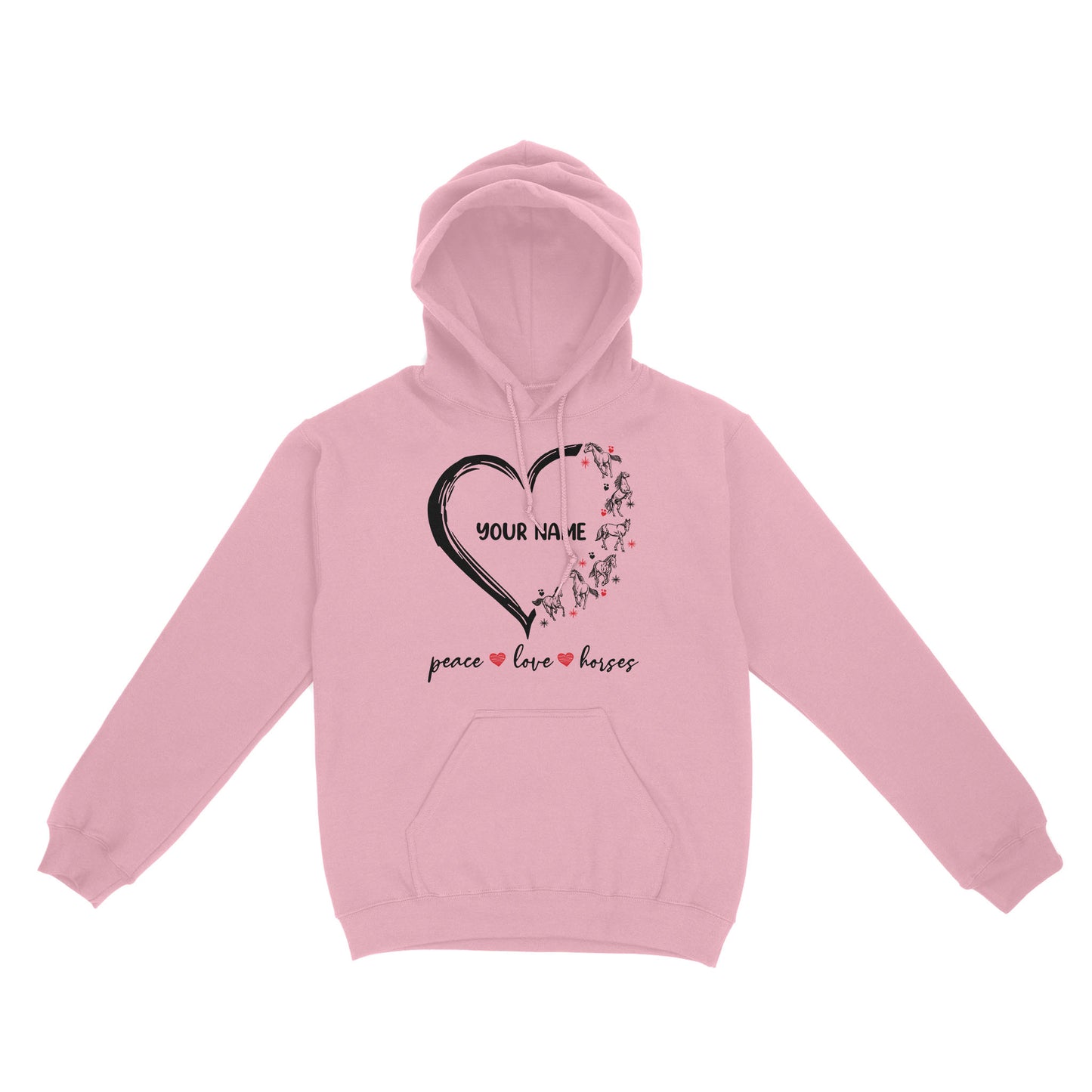 Peace love horses tattoo customized name horse shirt for girl, horse shirts D06 NQS2908 - Standard Hoodie