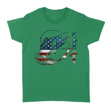 Load image into Gallery viewer, US Bass Fishing American Flag Custom name Women&#39;s T-shirt D02 NQS1248