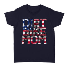 Load image into Gallery viewer, Dirt Bike Mom American Flag T-shirt - Mother's Day Shirt for Mom of a Rider, Patriotic Motorcycle Shirt| NMS342 A01
