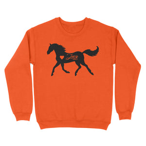 Customized name horse gifts for girls, Gift For Horse Owner, Horse Trainer Gift, Horse Lover Gift, Cowgirl, Riding Tee D06 NQS2682 - Standard Crew Neck Sweatshirt