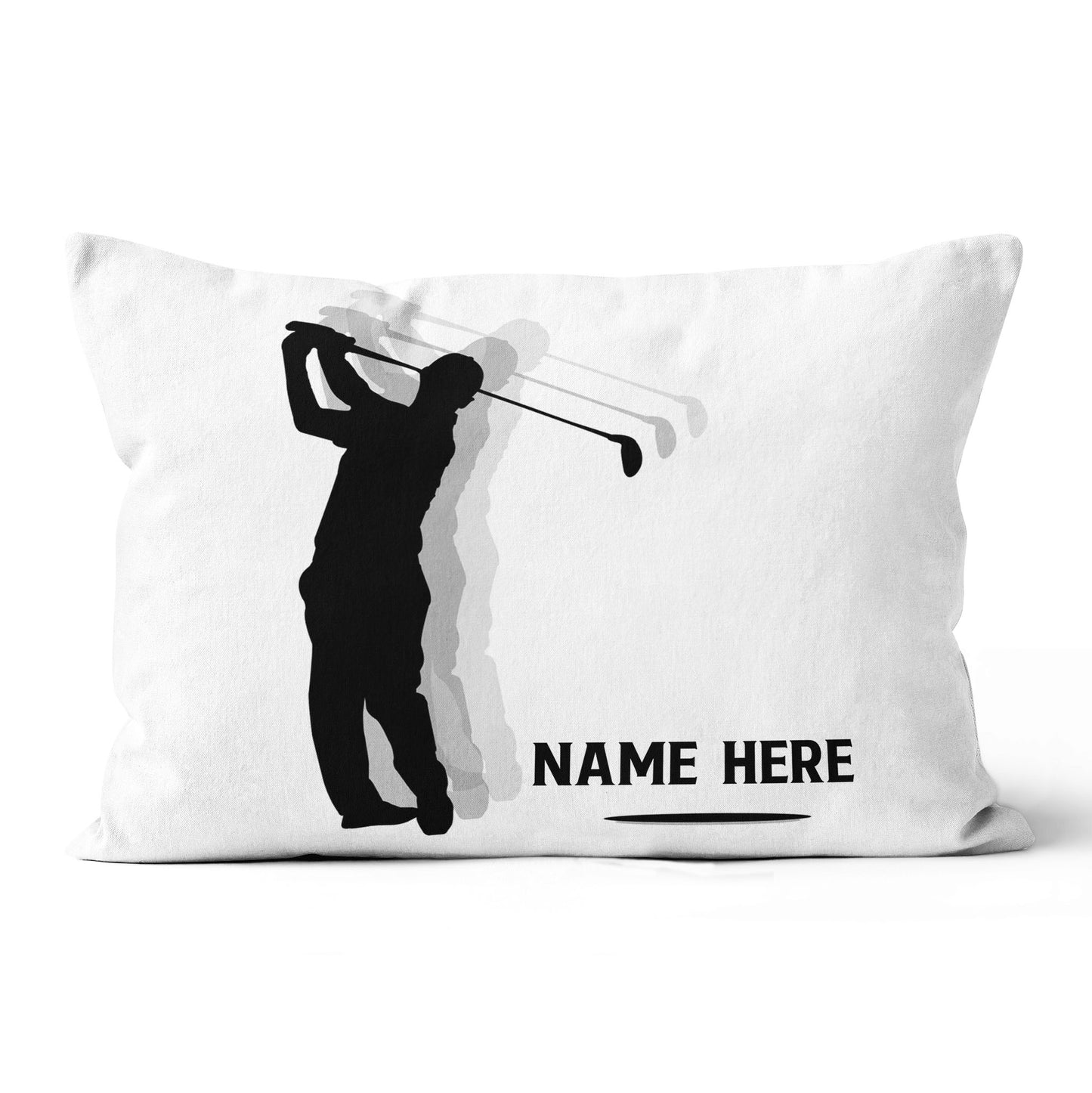 Silhouette Swing Golfer Custom Throw Pillow Personalized Golfing Gifts LDT1211