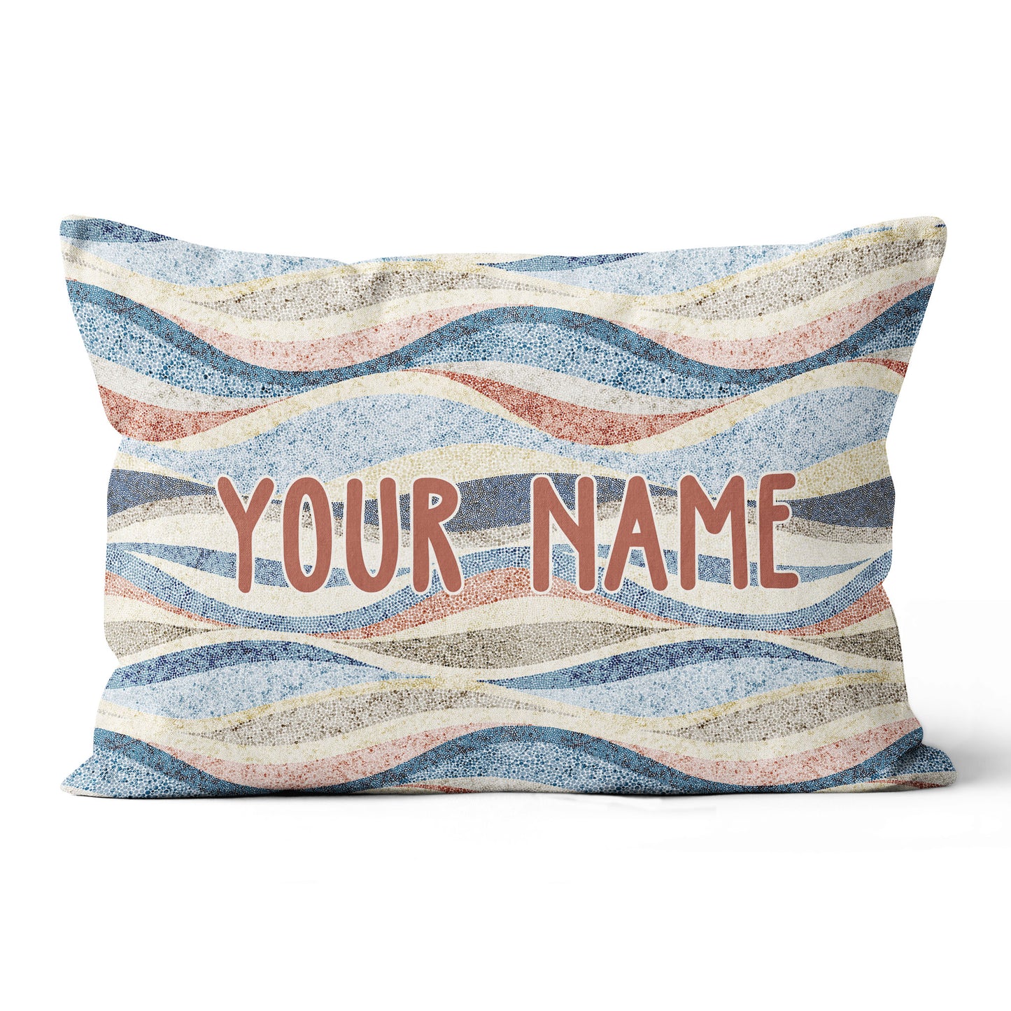 Rainbow Wavy Pattern Vintage Custom Pillow Personalized Pillow Gifts LDT1134