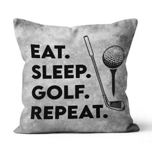 Load image into Gallery viewer, Eat Sleep Golf Repeat Grey Golf Pillow Vintage Golf Gifts For Golfer LDT1220