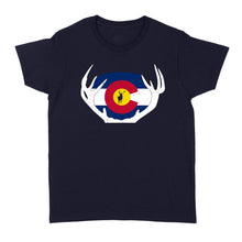 Load image into Gallery viewer, Colorado Flag Elk hunting women&#39;s T-shirt - FSD1250D03