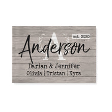 Load image into Gallery viewer, Personalized Family Last Name, family member&#39;s name, est.year matte canvas prints, Living Room decor - Great Housewarming Gift D02 NQS1251
