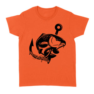 Carp fishing tattoos Customize name Women's T-shirt, personalized fishing gifts for fisherman - NQS1208