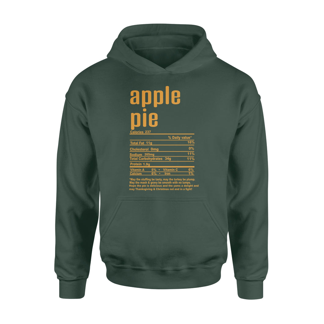 Apple pie nutritional facts happy thanksgiving funny shirts - Standard Hoodie