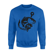 Load image into Gallery viewer, Carp fishing tattoos Customize name Crew Neck Sweatshirt, personalized fishing gifts for fisherman - NQS1208