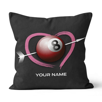 Personalized Ball 8 And Heart Billiard Pillow, Best Custom Cute Pillow TDM0750