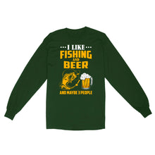 Load image into Gallery viewer, I like fishing and beer and maybe 3 people Standard Long Sleeve