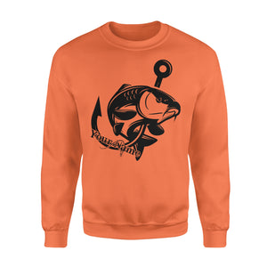 Carp fishing tattoos Customize name Crew Neck Sweatshirt, personalized fishing gifts for fisherman - NQS1208