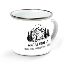 Load image into Gallery viewer, Personalized Campfire Mug coffee mug, camping mug, outdoor, adventure together, mountain, valentine gift for camping lovers D05 NQS1313