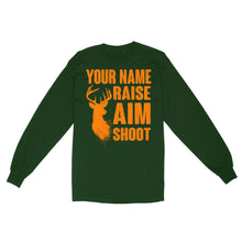 Load image into Gallery viewer, Raise Aim Shoot Hunter Deer Hunting Gifts For Men Dad Custom Name Standard Long Sleeve FSD2124D06