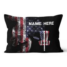 Load image into Gallery viewer, Smoky American Flag Patriotic Disc Golf Pillow Customized Disc Golf Gift LDT1180