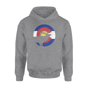 Colorado Elk Hunting Hoodie: CO State Flag Hunter hoodie - NQSD232