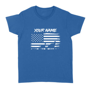 Customize name Turkey hunting American flag patriotic hunting shirt D08 NQS2206 - Standard Women's T-shirt