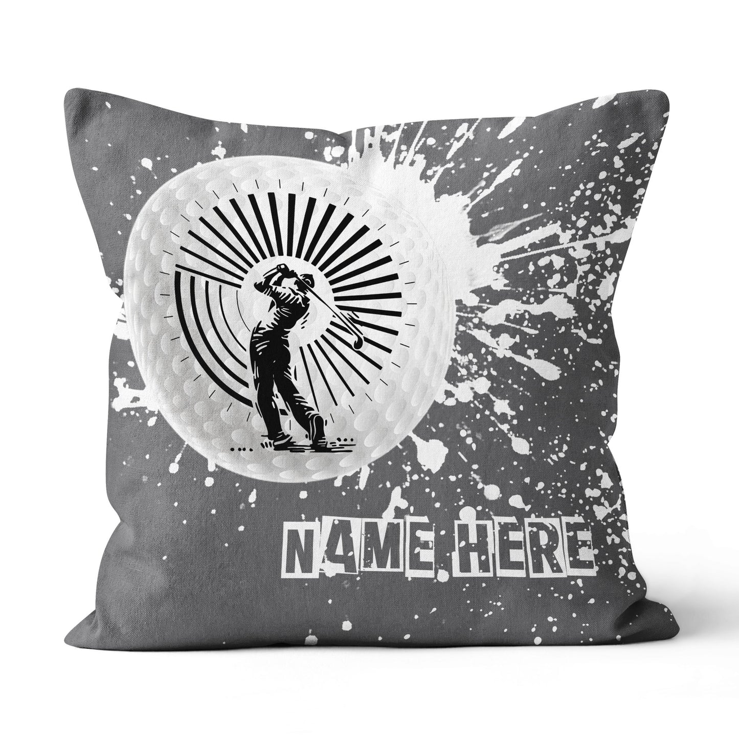 Golfer Custom Name Grey Throw Pillow Personalized Golf Gifts For Golfer LDT1187