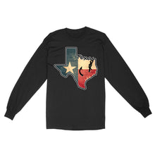 Load image into Gallery viewer, Texas fishing long sleeve shirt with Texas flag for fisherman Texas fishing forum A234