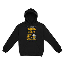 Load image into Gallery viewer, I like fishing and beer and maybe 3 people Standard Hoodie