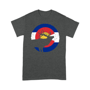 Colorado Elk Hunting T Shirts,  CO State Flag Hunter  - NQSD232