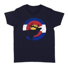 Load image into Gallery viewer, Colorado Elk Hunting Women&#39;s T-shirts,  CO State Flag Hunter - NQSD232