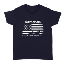 Load image into Gallery viewer, Customize name Turkey hunting American flag patriotic hunting shirt D08 NQS2206 - Standard Women&#39;s T-shirt