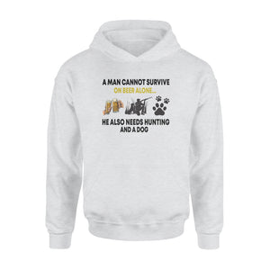 Hunting gift shirt A Man Cannot Survive On Beer Alone He Also Needs Hunting And A Dog - FSD1393D08