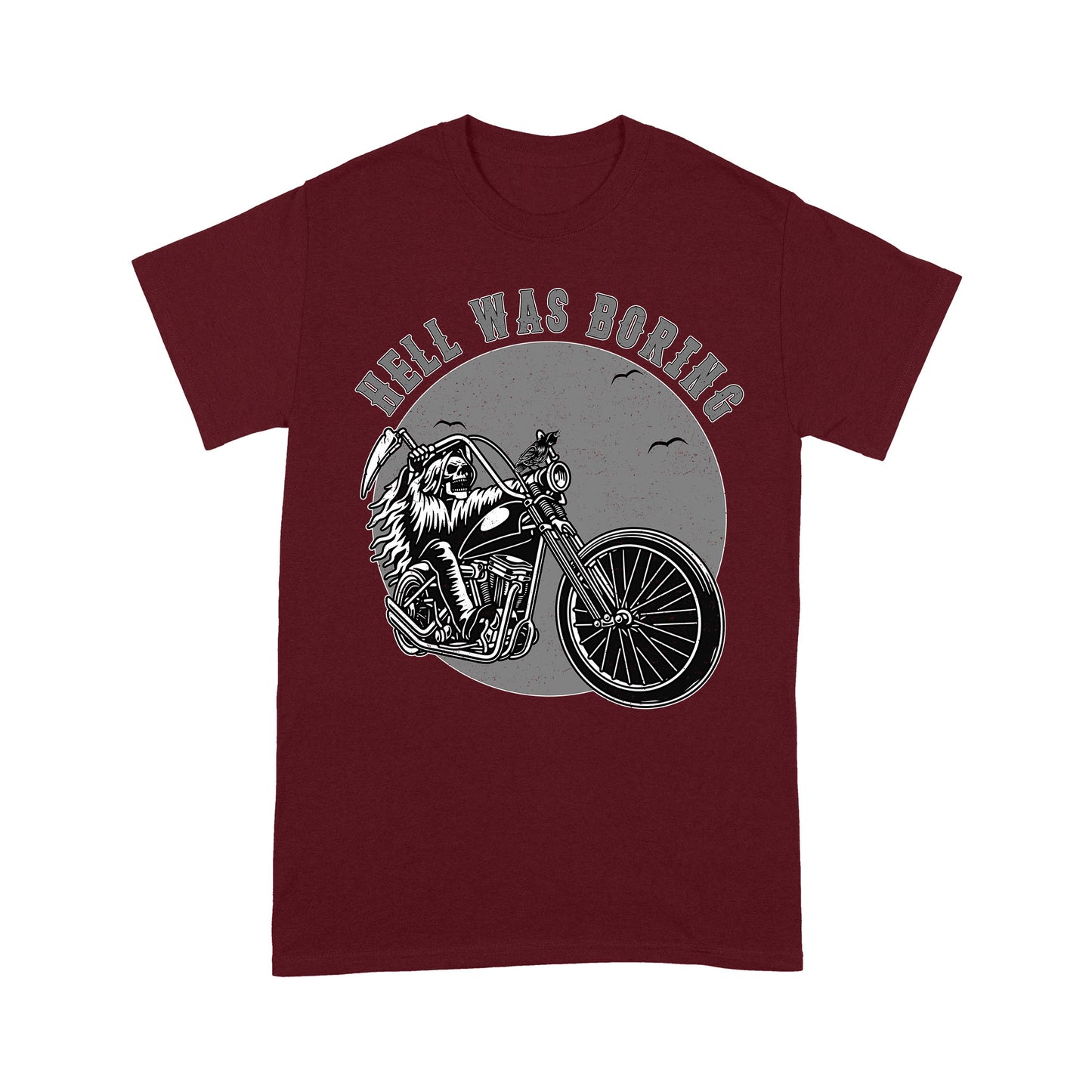 Motocycle Men T-shirt - Hell Was Boring, Cool Biker Tee, Chopper Motocross Off-road Racing Shirt| NMS133 A01