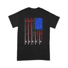 Load image into Gallery viewer, American US Flag Fishing Rod Shirt, Fisherman Gift D06 NQSD302- Standard T-shirt