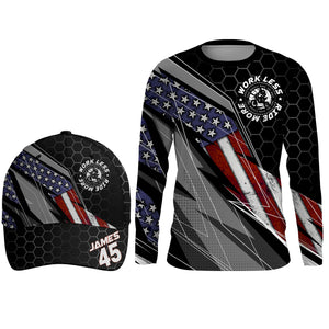 Personalized Racing Jersey UPF30+ Patriotic Work Less Ride More Dirt Bike Motocross Racewear NMS596