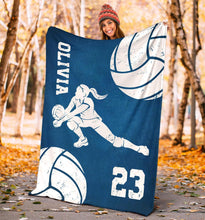 Load image into Gallery viewer, Volleyball blankets personalized name volleyball fleece blanket