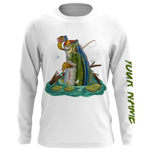 Load image into Gallery viewer, Bass fishing bass fish drink beer ChipteeAmz's art UV protection long sleeves personalized gift AT067
