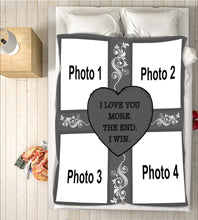 Load image into Gallery viewer, I love you more personalized photo Fleece Blanket