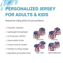Load image into Gallery viewer, Patriotic adult kid MTB jersey Custom UPF30+ enduro mountain bike shirt USA downhill cycling gear| SLC27