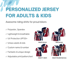 Load image into Gallery viewer, American Adult kid BMX jersey Custom UPF30+ Patriotic Cycling gear USA bicycle motocross bike shirt| SLC17