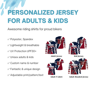 American Adult kid BMX jersey Custom UPF30+ Patriotic Cycling gear USA bicycle motocross bike shirt| SLC17